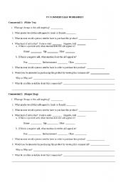 English Worksheet: Advertisement Worksheet