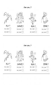 English Worksheet: Can or Cant ?