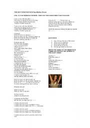 English Worksheet: The boy does nothing by Alesha Dixon