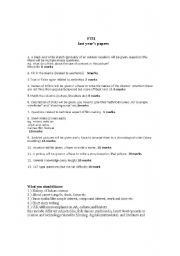 English Worksheet: ftii question paper