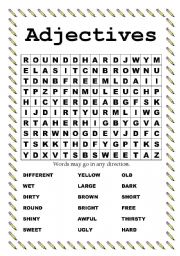 word adjective adjectives worksheets english worksheet words esl grammar intermediate age elementary eslprintables