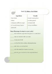 English Worksheet: recipe writing 