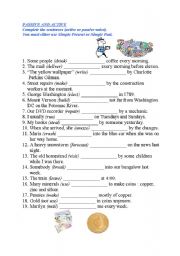 English Worksheet: Passive and Active forms