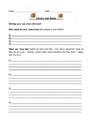 English Worksheet: Write a Short Story