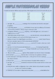 English worksheet: simple past-irregular verbs