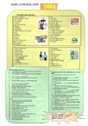 English Worksheet: MONEY - doing shopping : verbs