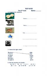 English worksheet: test paper  