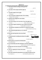 English Worksheet: passive voice