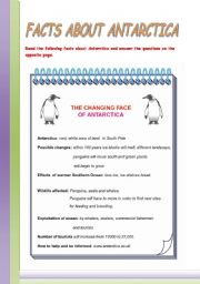 English Worksheet: Facs about Antarctica