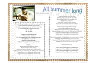 English Worksheet: ALL SUMMER LONG-KID ROCK!!!!