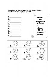 English Worksheet: Feelings