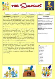 English Worksheet: THE SIMPSONS: THE ORIGIN