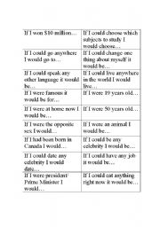 English Worksheet: If... Conversation Starter Cards