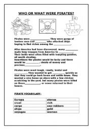 English Worksheet: Who or what were pirates?