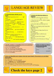 English Worksheet: Language review