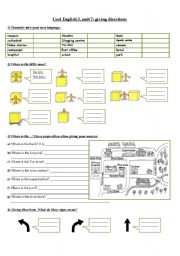 English Worksheet: Cool English 5, unit 7: Giving directions