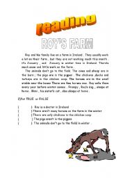 English worksheet: roys farm 