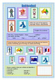 English Worksheet: Back to school