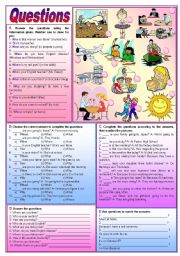 Questions - Interrogative Pronouns practice (fully editable)