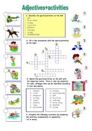English Worksheet: adjectives with sports and activities (06.08.09)