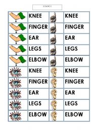 English Worksheet: Body Part Domino - Cards (third page)