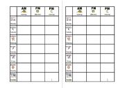 English worksheet: SCHEDULE CHART