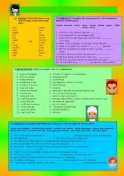 English Worksheet: VOCABULARY: IDIOMATIC PAIRS