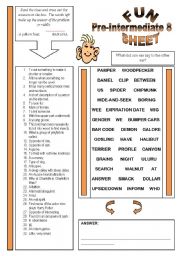English Worksheet: Fun Sheet Pre-Intermediate 8