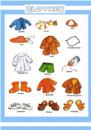 English Worksheet: CLOTHES PICTIONARY 1