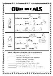 English Worksheet: Our Meals