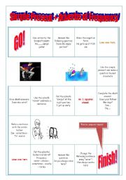 English Worksheet: Board Game  - Talking about the Simple Present + Frequency Adverbs