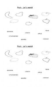 English Worksheet: Fruit!  Lets match!