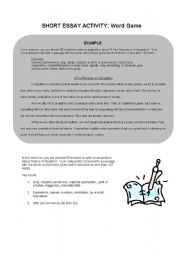 English Worksheet: Short Essay Game