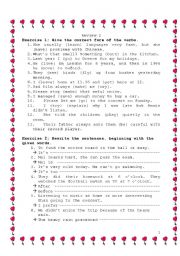 English Worksheet: grammar revision