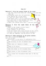 English Worksheet: grammar revision