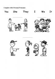 English worksheet: personal pronouns