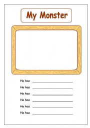 English Worksheet: Make a Monster