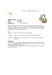 English Worksheet: Big Appetites