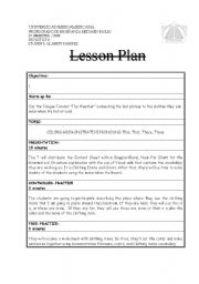 English worksheet: format of a lesson plan