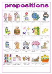 English Worksheet: PREPOSITIONS