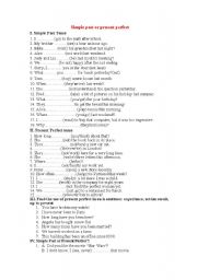 English worksheet: simple past or present perfect 