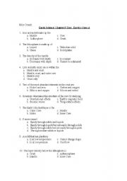 English worksheet: Earths Core- Test Questions