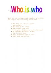 English Worksheet: who is who 