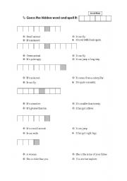 English worksheet: Guess the secret words