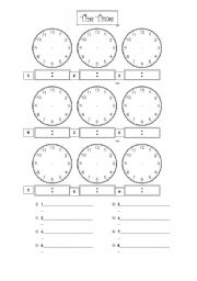 English Worksheet: Clocks
