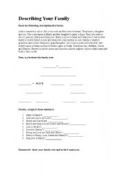 English worksheet: Family members