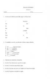 English Worksheet: verb to be, present progressive, present simple