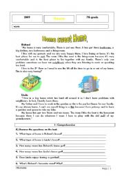 English Worksheet: Home sweet home