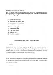 English worksheet: FCE Multiple Matching Reading