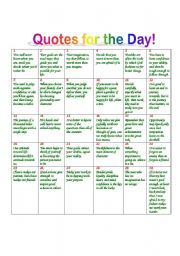 English Worksheet: quotes